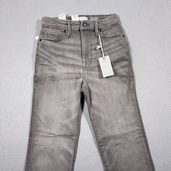 Good American Jeans Women 00/24 Good Curve Straight Gray Super High Rise 28" Ins - Picture 2 of 11